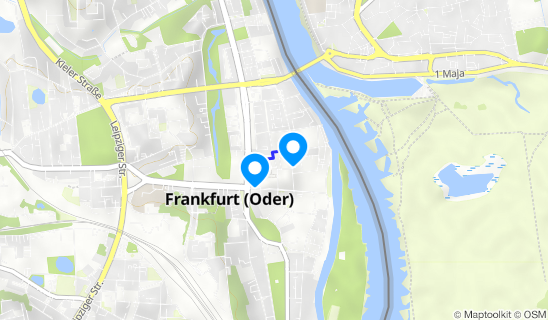 Kartenausschnitt Rathaus Frankfurt (Oder)